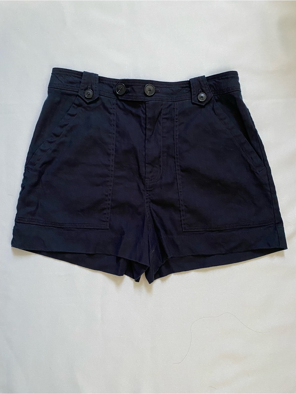 Maeve Anthropologie Women's 10 Black Linen Blend Summer Shorts 3" Inseam